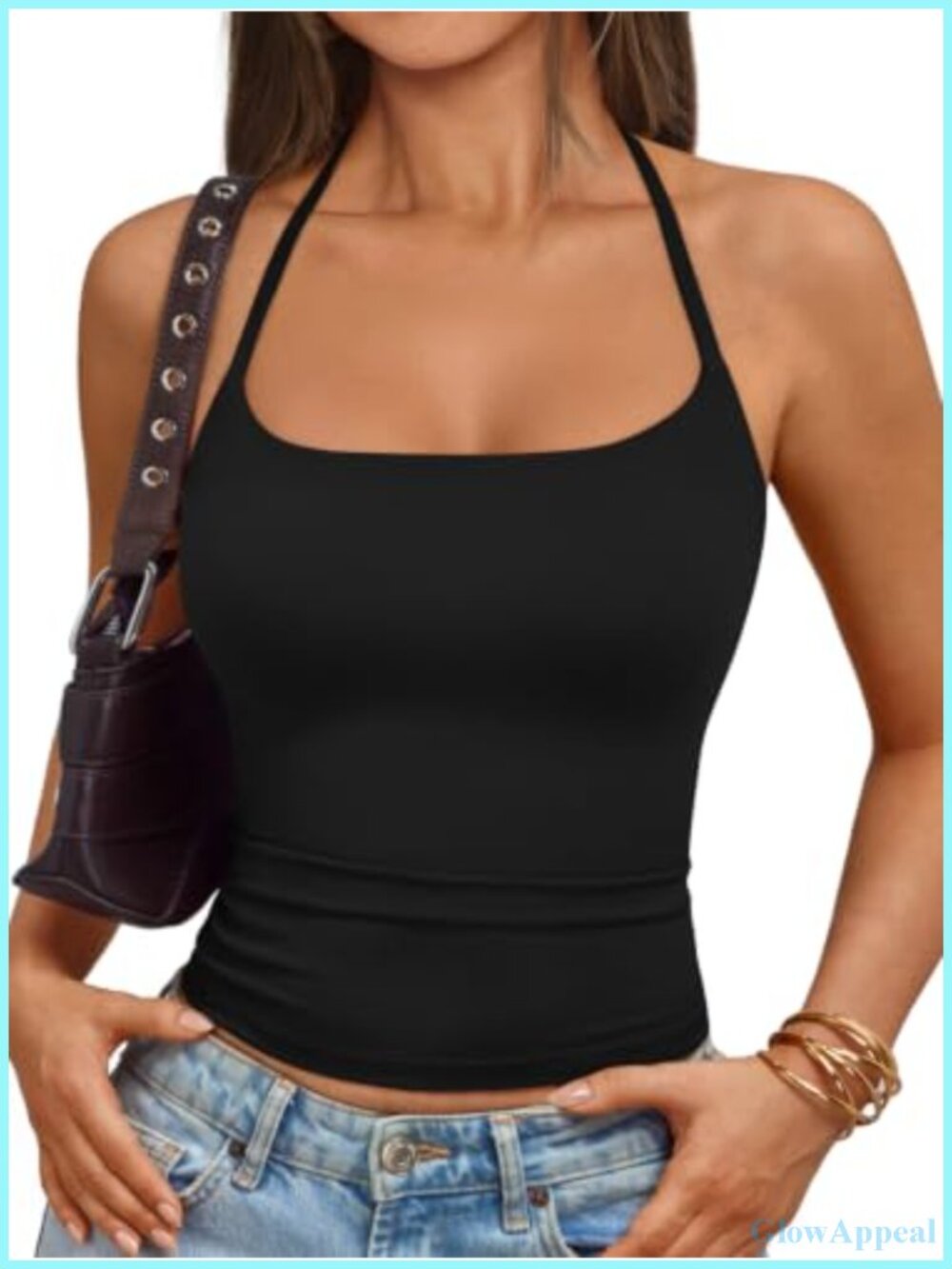 Trendy Queen Womens Double Lined Self Tie Backless Halter Top